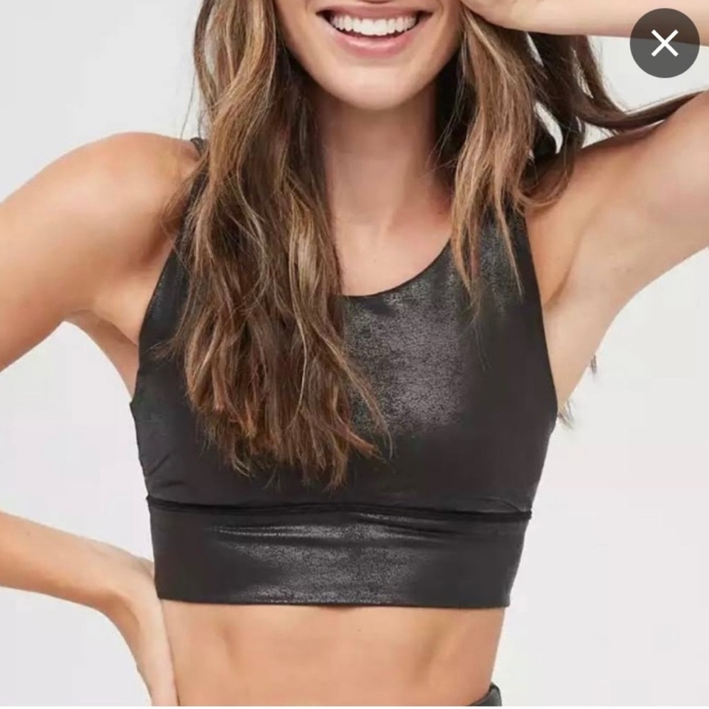 AE Faux Leather Sports Bra